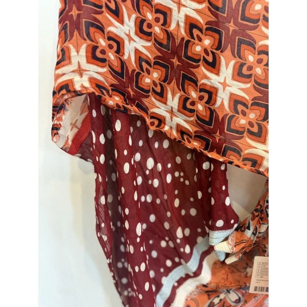 Anthropologie Boho Western Scarf Loop Infinity Moroccan Adair Red Rouge NWT